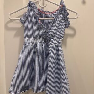 Blue and White Striped Kids Dress